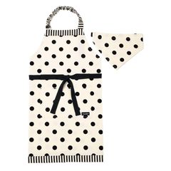 COLORFUL CANDY STYLE 子供用 キッズエプロン 女の子 三角巾 セット 小学生 着脱簡単 130ー160 polka dot large(twill・white)×narrow stripe(twill・black) N1249530 0