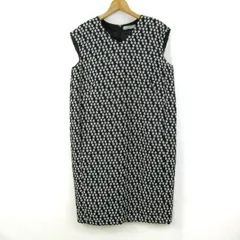 ダーマコレクション ワンピース トップス ノースリーブ 日本製 大きいサイズ レディース 13ARサイズ 黒×白 DAMA collection 【中古】