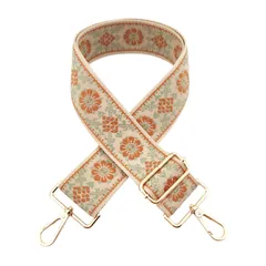 [Akaaka] ショルダーストラップ バッグ用 太め 刺繍柄 調節可能 幅広 交換用 肩掛け ベルト バッグの持ち手 バッグストラップ 後付け(タイプA) 
