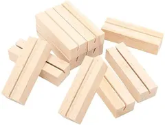 EXDUCT カードスタンド 10個セット 木製 メモ カード立て 名刺ホルダー メモスタンド 写真立て ポップメニュー( 直方体 10個)