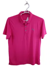 【美品】PUMA GOLF(プーマゴルフ) ポロシャツ ピンク メンズ L ゴルフ用品 2410-0539 中古