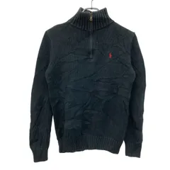 Polo Ralph Lauren ハーフジップコットンニット レディースM ブラック ポロラルフローレン 古着卸 アメリカ仕入 a706-5458