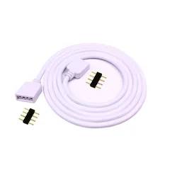 【数量限定】LEDコネクタワイヤ 用SMD 5050 4ピンRGB 3528 LEDテープ延長ケーブル 2835 RGB 5m LEDテープライトLEDストリップライト2x LitaElek 4PINオスオスコネクタ（5m、白、1個）