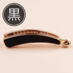 ☆上品☆ベロア調　バナナクリップ　ブラック　高見え　ゴールド