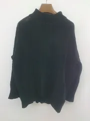 ◇ nano universe ナノ ユニバース 長袖 ニット セーター サイズF ブラック レディース P  【1301200003471】