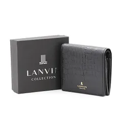 箱付き 未使用品 ランバンコレクション ラメールパース ブラックレザー メンズ折り財布 2000000 NSK OMI