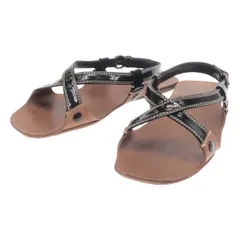 miu miu ミュウミュウ パテントストラップサンダル  ブラック×ブラウン 36 1/2