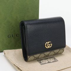 GUCCI グッチ バイカラー ミディアム ウォレット ダブルG 598587 二折財布 GGスプリーム/レザー【中古】 レディースのサムネイル