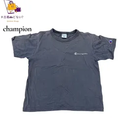 チャンピオン Tシャツ 140 グレー ロゴ刺繍 キッズ 子供服 ジュニア ストリート カジュアル 古着男子 古着女子 古着deどない？