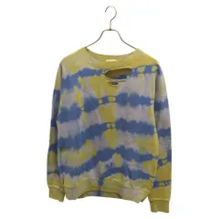 SAINT LAURENT PARIS (サンローランパリ) 16ss Damage Crewneck Sweat ダメージ加工 タイダイ染 クルーネックスウェットトレーナー イエローグリーン/ブルー 409893 Y2RK1のサムネイル