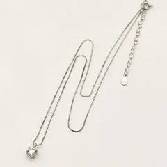 【美品】一粒ストーンネックレス　ジルコニア　SILVER　シルバー925