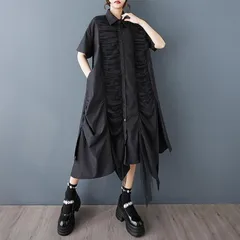 新品 2026新作 モード系　ニューデザイン　大きいサイズ レディース 大きいサイズ シャツ　ワンピース　レディース イレギュラー　春夏　 新品 半袖春 夏 ワンピース　新品 半袖　秋