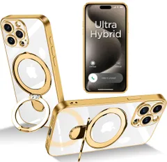 【数量限定】iPhone 15 Pro Max ケース クリア 透明 Magsafe対応 マグネット搭載 スタンド機能 縦横両対応 リング付き ストラップホール付き TPU 衝撃吸収 滑り止め 落下防止 隠しスタンド ワイヤレス充電対応 アイフォン 15 プロ