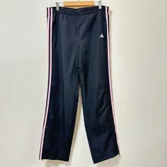 状態良好◎【adidas】アディダス スポーツウェア ボトムス ウィンドブレーカー トレーニングパンツ ブラック 黒 ピンク ロゴ 刺しゅう スリーストライプス 裏地  ポケット ジム トレーニング ランニング レディース サイズS /M10342SS