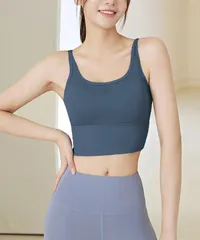 【タグ付新品未使用】[aeinna007ネイビー] メッシュ切替ブラトップ カップ付き スポーツブラ ヨガ フィットネス ナイトブラ スポブラ インナー アンダーウェア