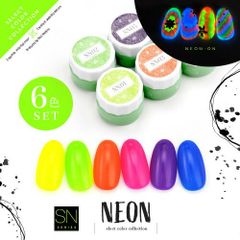 Free Shipping! Glow-in-the-Dark Luminous Neon Color Gel, Holographic, Luminous Color Polish, Nail Gel, Art Gel, Gel Nail Supplies, Color Gel Nails, Gel Nail Art, Nail Studio [SN Series Complete 6-Color Set]