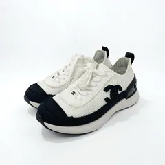 シャネル CHANEL スニーカー 靴 シューズ ニット ホワイト ブラック 白