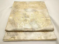 西陣織 服部織物謹製 六通柄袋帯 こはく錦 正倉院文様 礼装着物振袖a