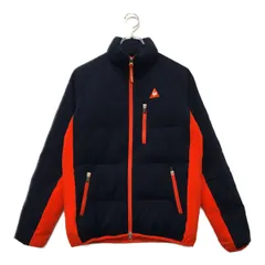 中古 メンズ ルコックスポルティフ le coq sportif ダウンジャケット M 紺×赤 ネイビー ダブルジップ 防寒
