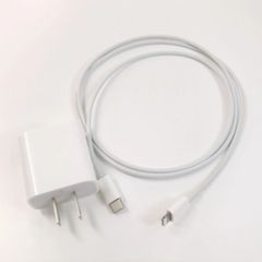 【中古】 Apple純正 20W USB-C電源アダプタ MHJA3AM/A Lightningケーブル1m付き