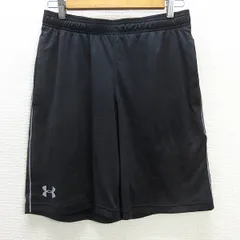 G■アンダーアーマー/UNDER ARMOUR ジャージハーフパンツ/グラフィックショーツ MTR2811【LG】黒/men's/115【中古】■