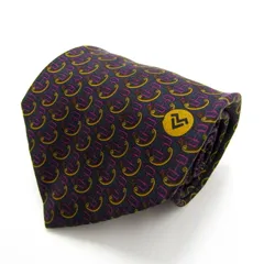 マリオヴァレンティノ ブランド ネクタイ ロゴ 総柄 パネル柄 シルク イタリア製 PO メンズ ネイビー MARIO VALENTINO 【中古】