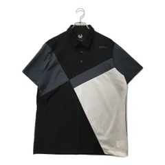 中古 メンズ スリクソンbyデサント SRIXON by DESCENTE 半袖ポロシャツ LL ブラック×グレー×白 カラーブロックプロ