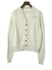 Maison Margiela メゾンマルジェラ 21SS デストロイコットンニットカーディガン アイボリー Mのサムネイル