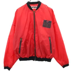 ミチココシノ バックプリント ナイロンジャケット 9AR レッド MICHIKO KOSHINO メンズ 古着 【240207】