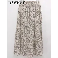 ◇ Samansa Mos2 blue サマンサモスモス 総柄 ウエストゴム ロング フレア スカート サイズF ベージュ ブラック レディース 【中古】 【1104280005836】