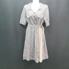 ◇ JILL STUART ウエストゴム チェック柄 プリーツ 七分丈 ロング ワンピース サイズFR ブラック ホワイト レディース E 【1308290036129】