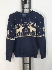 ポロ Ralph Lauren(ラルフローレン) キッズ ノルディック ニット ネイビー ボーイズ m 10 ー 12