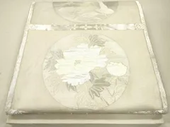 平和屋着物＊夏物　太鼓柄袋帯　花丸文　銀糸　正絹　逸品　CAAU4034eg