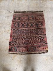 75x60cmトライバルラグ手織り絨毯 ヴィンテージ 手織り絨毯年代