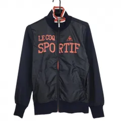 ルコックゴルフ ジャケットブルゾン ネイビー×レッド ロゴプリント  レディース M ゴルフウェア le coq sportif