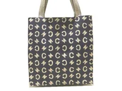 CELINE セリーヌ ミニトートバッグ ☆ Cマカダム柄 デニム ブルー系 シルバー系レザー 自立型 ハンドバッグ レディース ▼7G