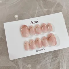 ネイルチップ＊シンプルもやもやニュアンス オーロラ ピンクホワイトゴールド 淡色 奥行き 春