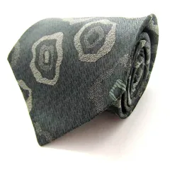 レノマ ブランド ネクタイ ドット パネル柄 幾何学模様 シルク PO  メンズ グレー renoma 【中古】