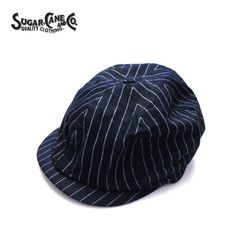SUGAR CANE シュガーケーン 帽子 キャップ "9oz. WABASH STRIPE APPLEJACK CAP" SC02070