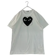 PLAY COMME des GARCONS(プレイコムデギャルソン) 24SS Unisex T-Shirt Printed Black Heart X Studs White スタッズ ハート ロゴ Tシャツ AX-T804 XXL ホワイト
