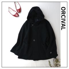 ORCIVAL オーシバル オーチバル ライト モッサ フード コート アウター ウール 毛 100％ 2 黒 ブラック (うY＋1233)25F☆