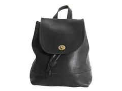 【お得なクーポン配布中!】 USA製 オールドコーチ 本革 レザー リュック サック 黒 レザーバッグ レディース メンズ コーチ カバン オールレザー シンプル ブラック 鞄