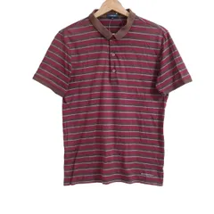 Burberry LONDON(バーバリーロンドン) 半袖ポロシャツ サイズM レディース - ボルドー×ブラウン×グレー ボーダー