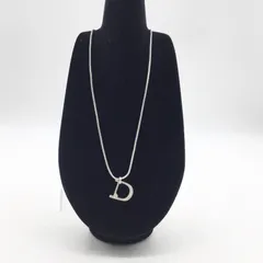 9430 クリスチャンディオール Christian Dior Dロゴ ラインストーン ネックレス シルバーカラー アクセサリー