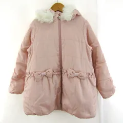ミキハウス ダウンジャケット ジャンパー ファーフード アウター キッズ 女の子用 120サイズ ピンク MIKIHOUSE 【中古】