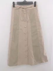 ◇ ◎ MAJESTIC LEGON マジェスティックレゴン フロントボタン ロング フレア スカート サイズM ベージュ系 レディース P  【1304010000906】