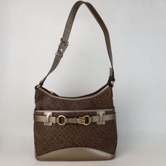 【NINA RICCI】ニナリッチ キリン柄 ショルダーバッグ 肩掛けショルダー ブラウン ベージュ レディース【中古】3-4 41089