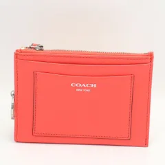 良品 コーチ コインケース 小銭入れ カードケース キーリング付き コーラルピンク レザー レディース 2000000 NSK OMI