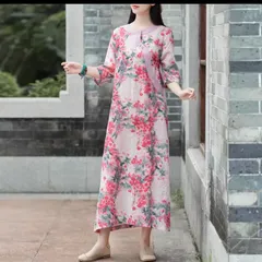 【新品】レディースゆったりオシャレ　ワンピース夏　半袖　薄手