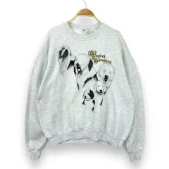 【フォロワー様クーポン配布中！】 90s 90年代 USA製 アメリカ製 犬 ドッグ dog 動物 アニマル プリント スウェット トレーナー プルオーバー 輸入古着 海外古着 US古着 メンズ XL 霜降りグレー 杢グレー 【S50】